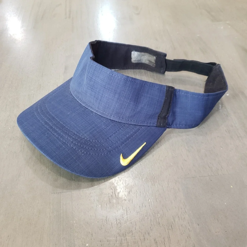Nike Visor Hat Cap Mens Adjustable‎ Blue Yellow Golfer Lightweight Swoosh Adult